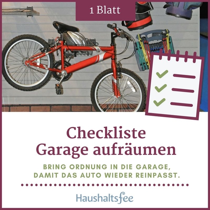 Garage aufräumen nutze jetzt die Haushaltsfee Checkliste | elopage Garage aufräumen nutze jetzt die Haushaltsfee Checkliste | elopage