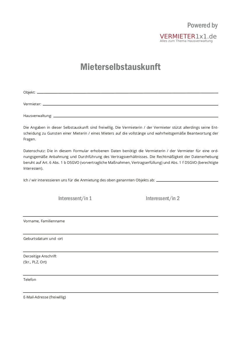 Muster Fur Mieter Selbstauskunft Gemass Dsgvo Reimusnet Elopage Muster Fur Mieter Selbstauskunft Gemass Dsgvo Reimusnet Elopage
